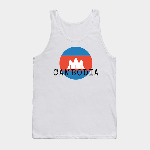 Cambodia and Cambodian circle with flag pattern Tank Top by CuteBotss